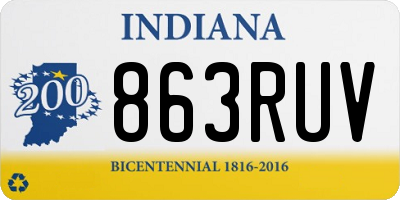 IN license plate 863RUV