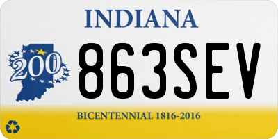 IN license plate 863SEV