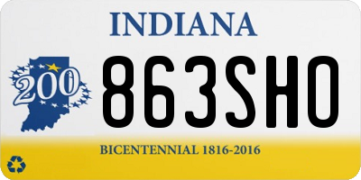 IN license plate 863SHO