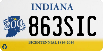 IN license plate 863SIC