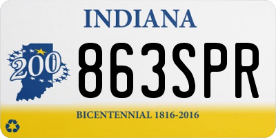 IN license plate 863SPR