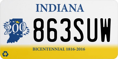 IN license plate 863SUW