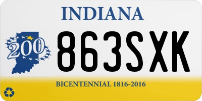 IN license plate 863SXK