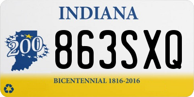 IN license plate 863SXQ