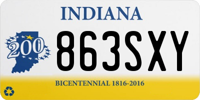 IN license plate 863SXY
