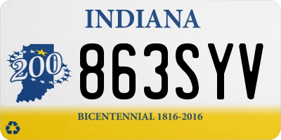IN license plate 863SYV