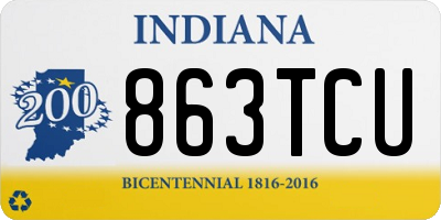 IN license plate 863TCU