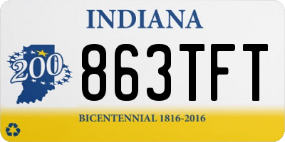 IN license plate 863TFT