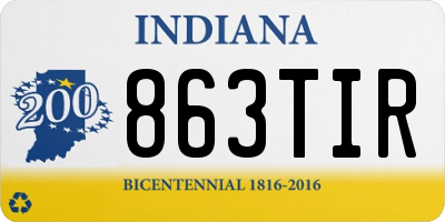 IN license plate 863TIR