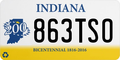 IN license plate 863TSO