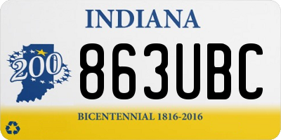 IN license plate 863UBC