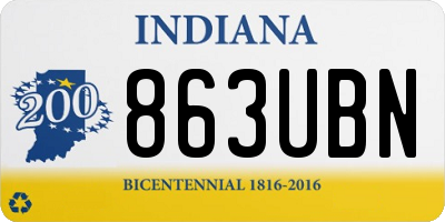 IN license plate 863UBN