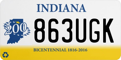 IN license plate 863UGK