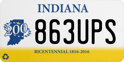 IN license plate 863UPS