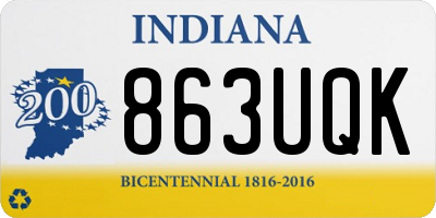 IN license plate 863UQK