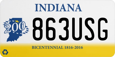 IN license plate 863USG