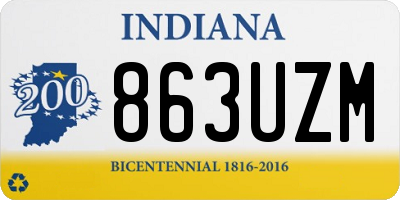 IN license plate 863UZM