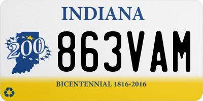 IN license plate 863VAM
