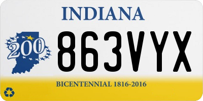 IN license plate 863VYX