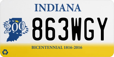 IN license plate 863WGY