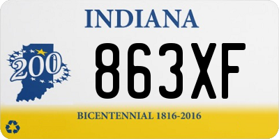 IN license plate 863XF
