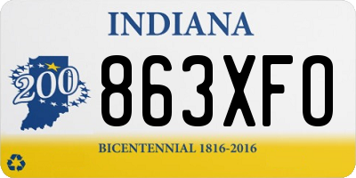 IN license plate 863XFO