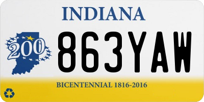 IN license plate 863YAW