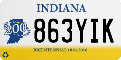 IN license plate 863YIK