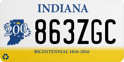 IN license plate 863ZGC