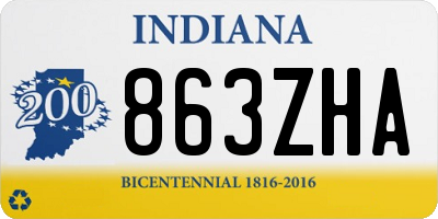 IN license plate 863ZHA