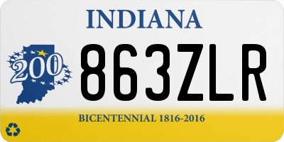 IN license plate 863ZLR
