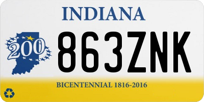 IN license plate 863ZNK