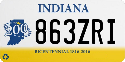IN license plate 863ZRI