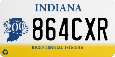 IN license plate 864CXR