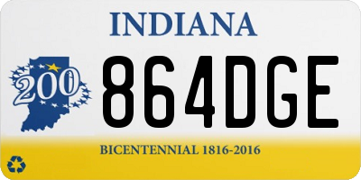 IN license plate 864DGE