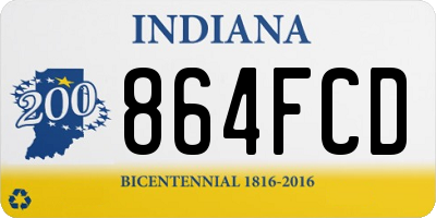 IN license plate 864FCD