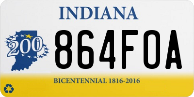 IN license plate 864FOA