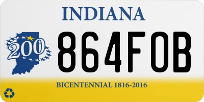 IN license plate 864FOB