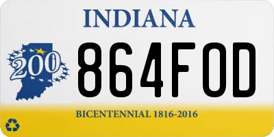 IN license plate 864FOD