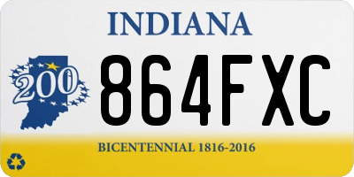 IN license plate 864FXC