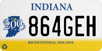 IN license plate 864GEH