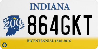 IN license plate 864GKT