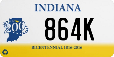 IN license plate 864K