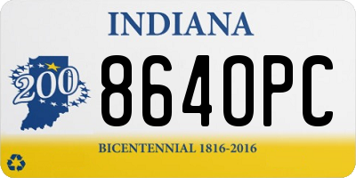 IN license plate 864OPC