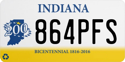 IN license plate 864PFS