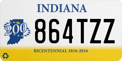 IN license plate 864TZZ