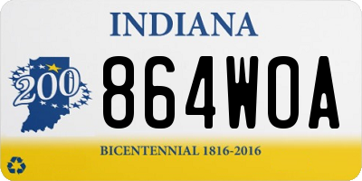 IN license plate 864WOA