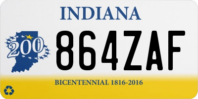 IN license plate 864ZAF