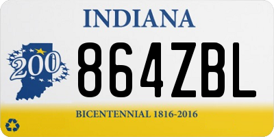 IN license plate 864ZBL