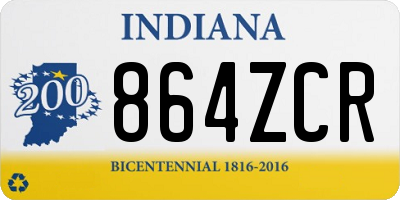 IN license plate 864ZCR